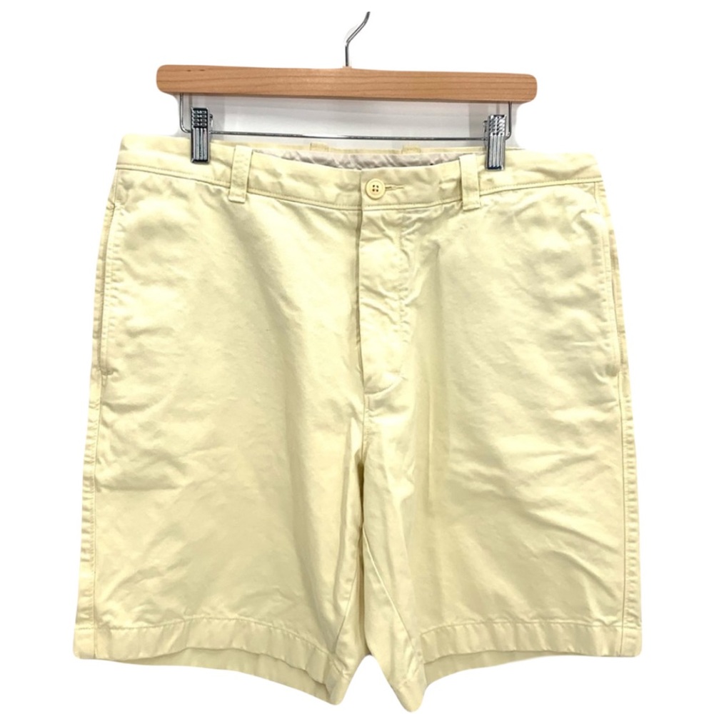 J. Crew Men’s Light Yellow Vintage Flat Front 8” Cotton Shorts Size 36 Preppy